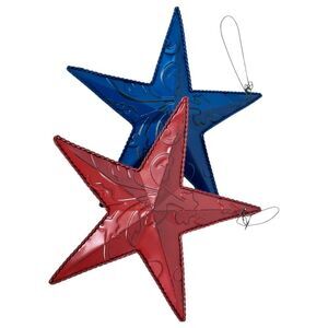 2 Metal Barn Door‎ Stars - 4th of July hanging decoration